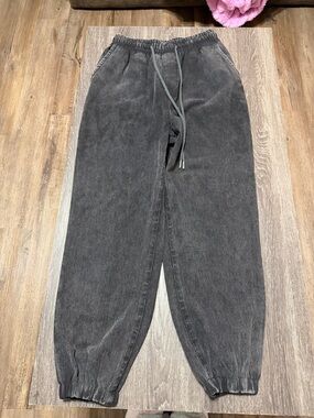 easel Washed Black Drawstring Jogger Pants